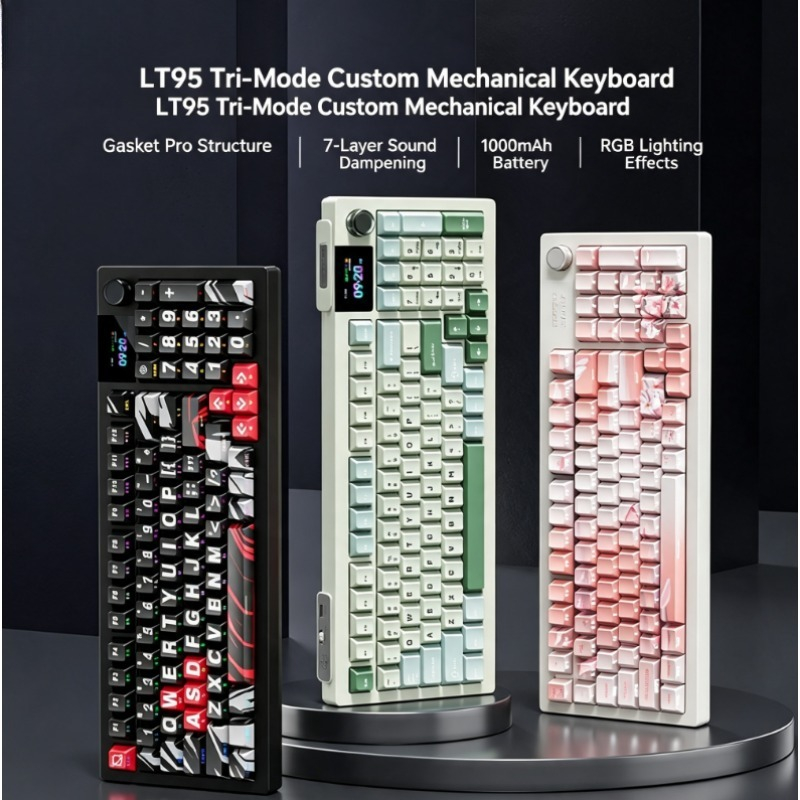 Esports Gaming Setup - Clavier mécanique tri-mode LT95, design élégant,
