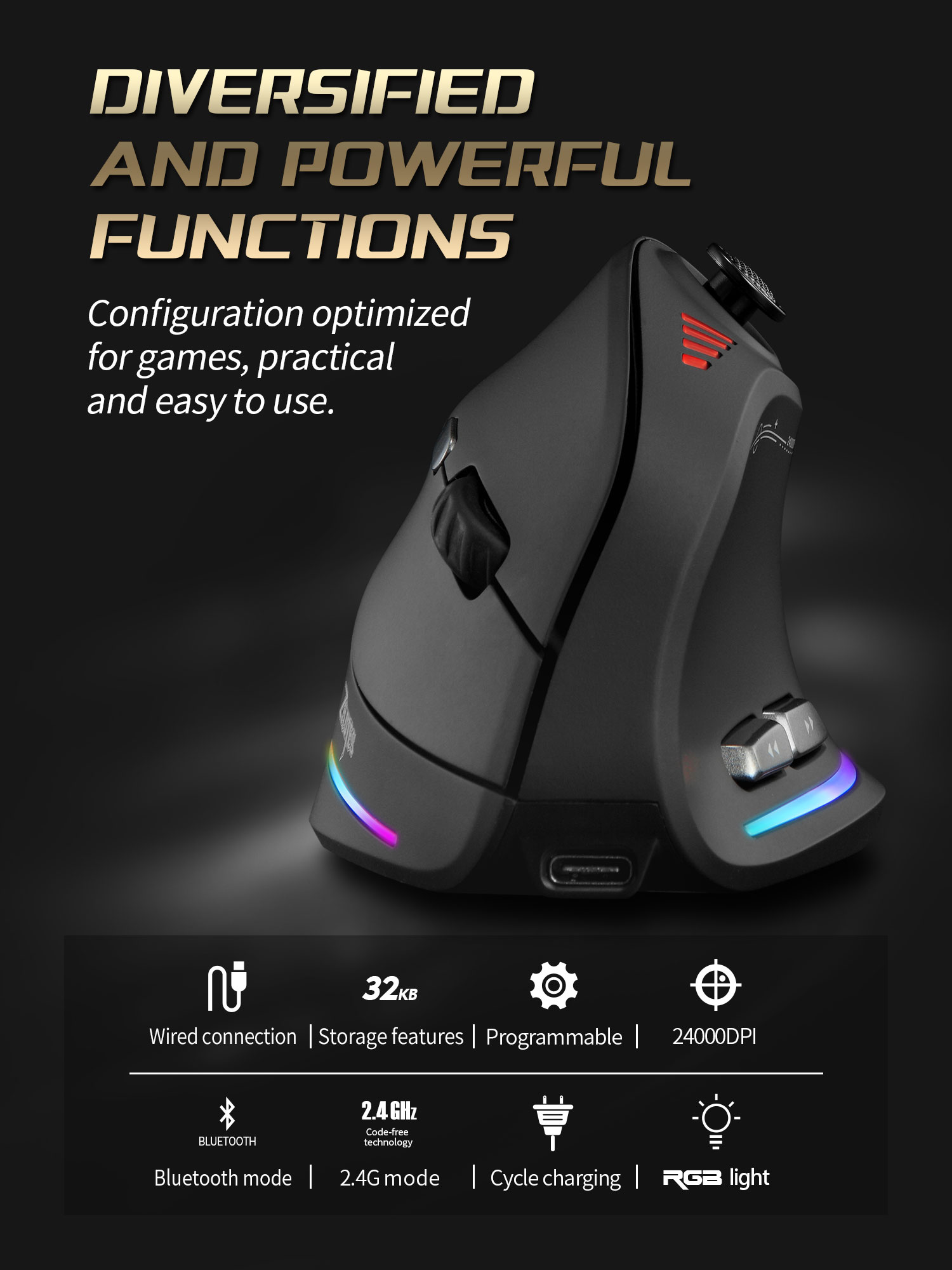 Jomaa – souris verticale sans  - Esports Gaming Mice avis et prix